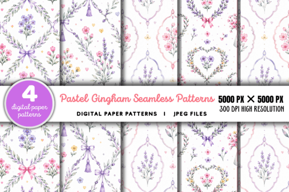 Download Pastel Gingham Digital Paper Pattern - Premium Bundle